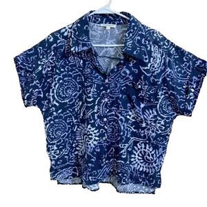 Christian Siriano Linen Blend Button Shirt NWOT